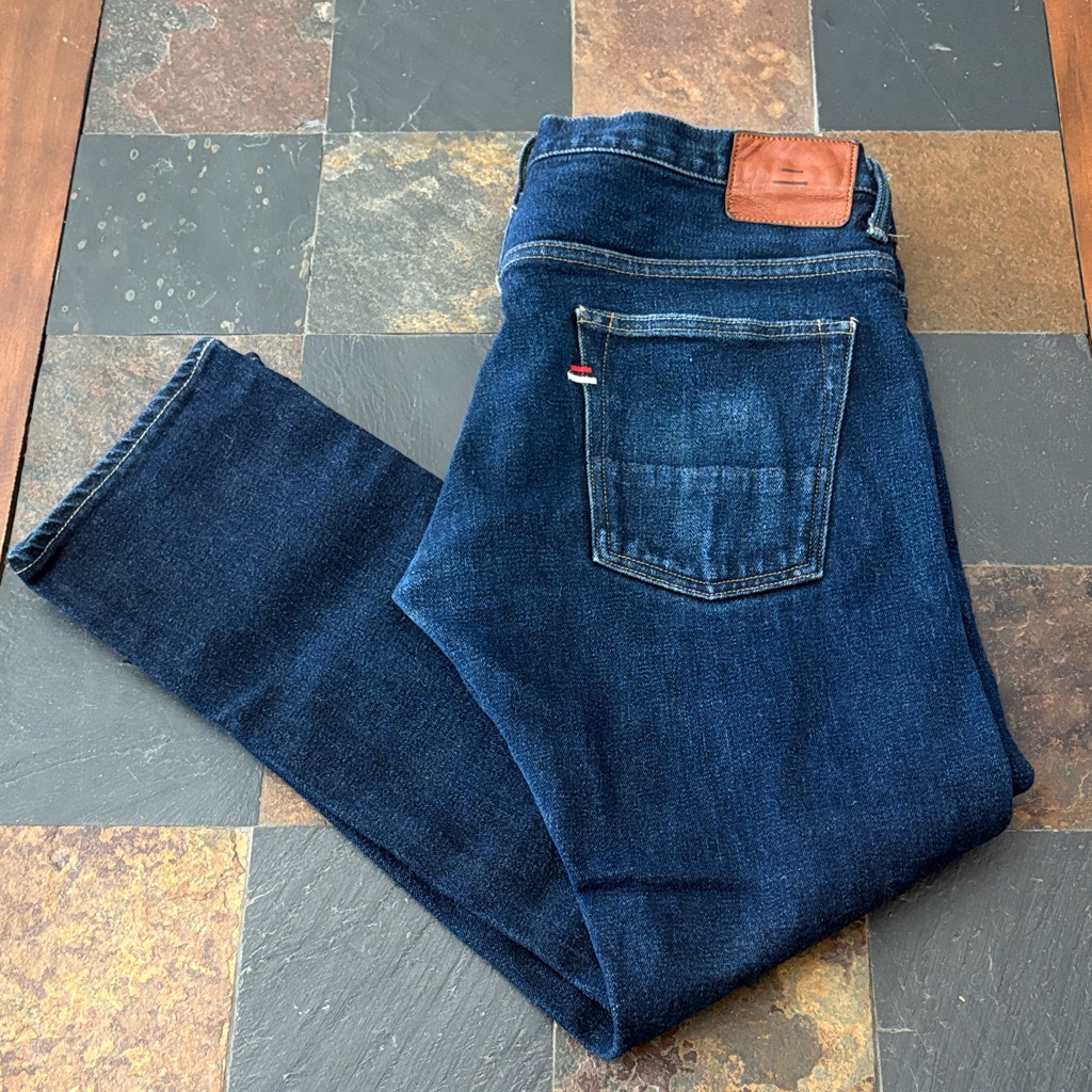 Tanuki-Men's Denim Slim Straight Jeans In Deep Blue